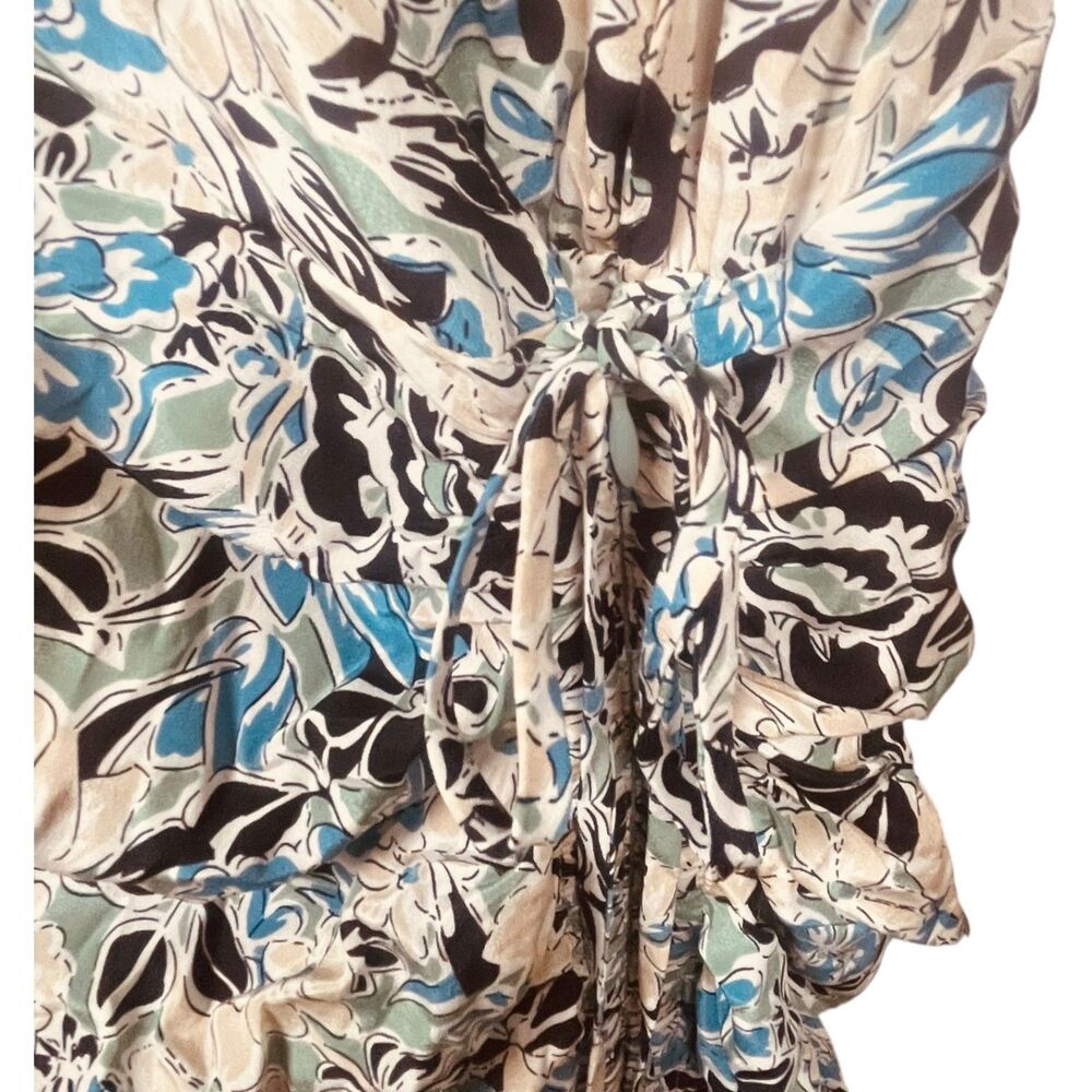 Veronica Beard Teagan Silk Ruched Plunge Maxi Dress Floral Print Size 2 EUC - Picture 9 of 15